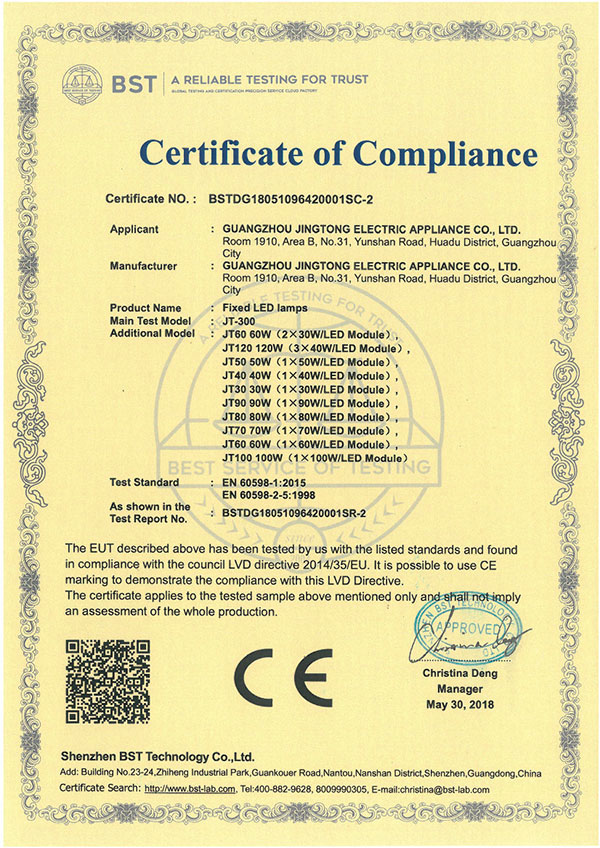 Certificate of compliance